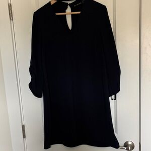 Zara Elegant Navy V-Neck with choker collar Mini Dress